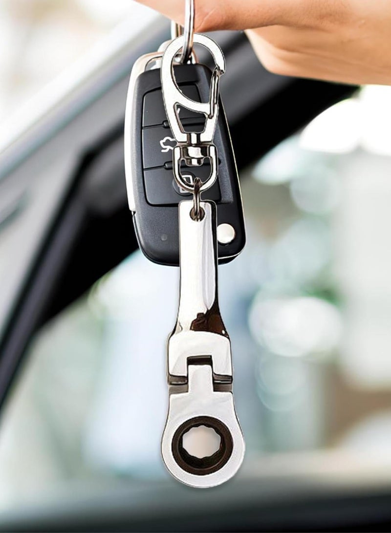 GGOOT Ratchet End Keychain,Ratchet Wrench Key Ring - Mechanical Key Ring with 10mm Socket Wrench | Compact Ratchet Wrench Key Chain High Hardness Hardware Tool for Men - Image 3