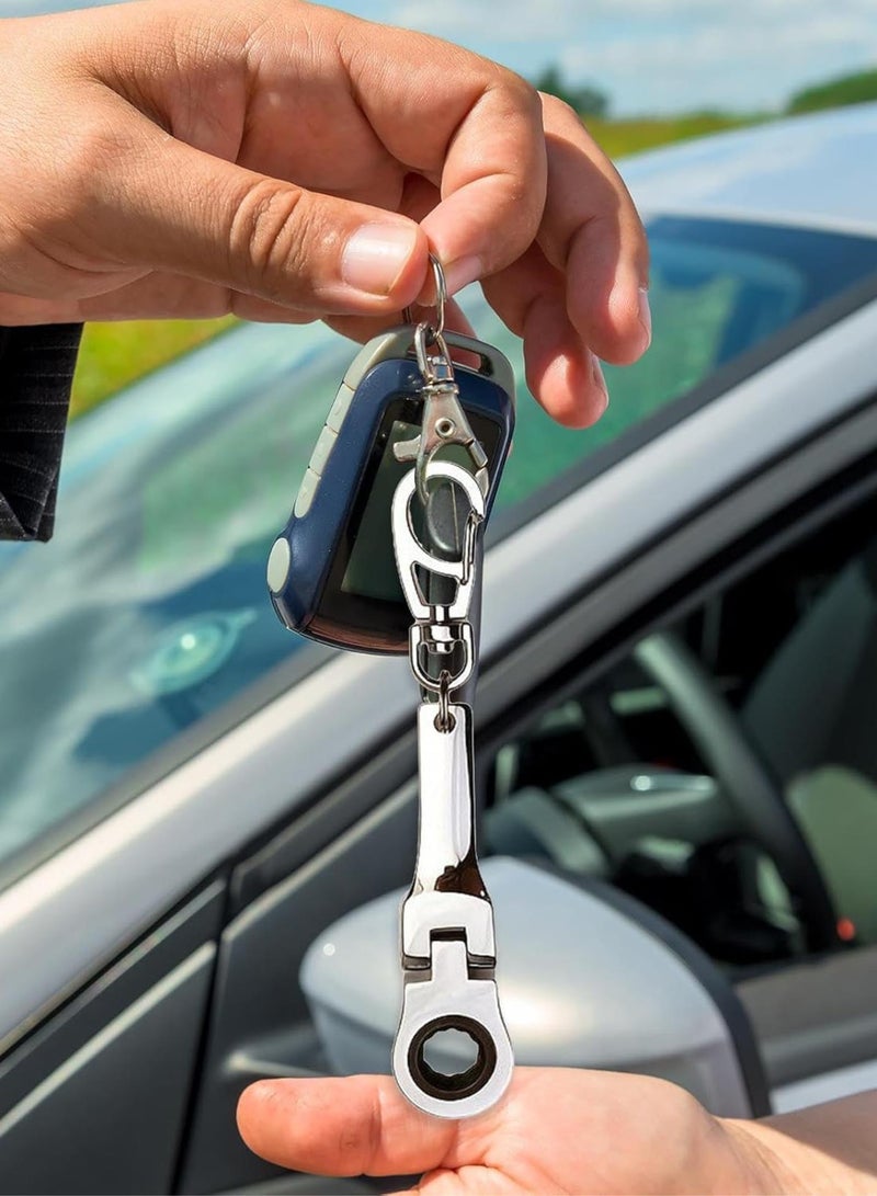 GGOOT Ratchet End Keychain,Ratchet Wrench Key Ring - Mechanical Key Ring with 10mm Socket Wrench | Compact Ratchet Wrench Key Chain High Hardness Hardware Tool for Men - Image 2
