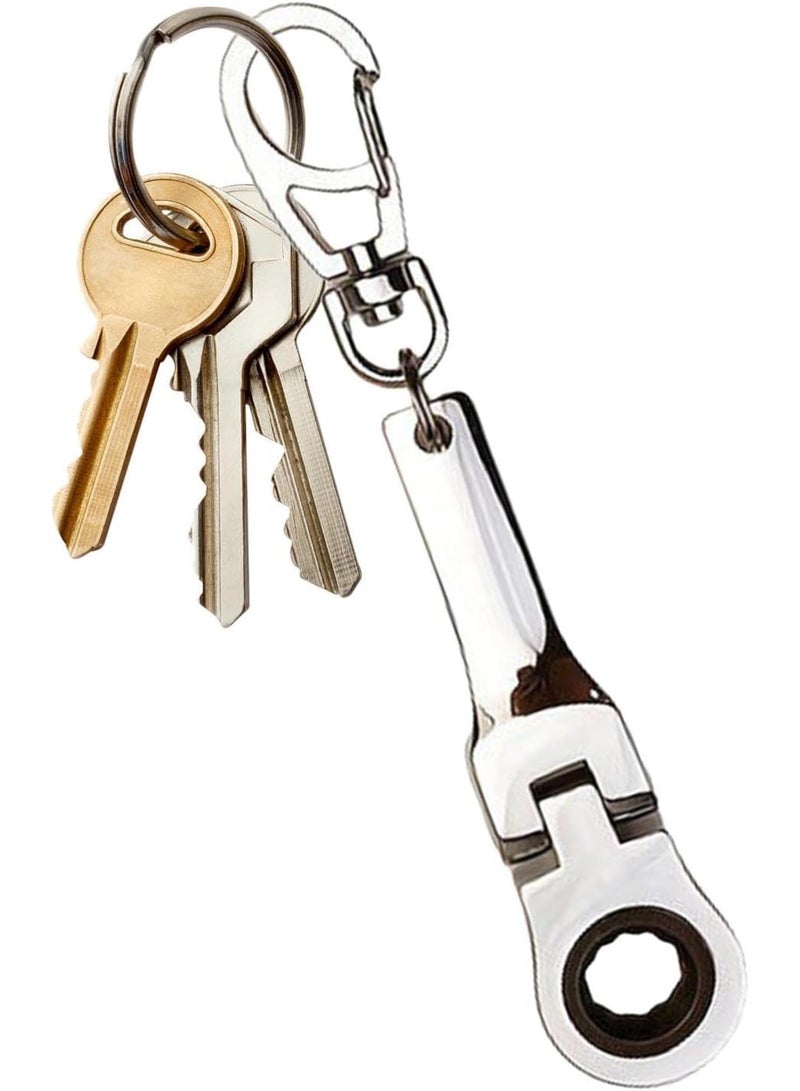 GGOOT Ratchet End Keychain,Ratchet Wrench Key Ring - Mechanical Key Ring with 10mm Socket Wrench | Compact Ratchet Wrench Key Chain High Hardness Hardware Tool for Men - Image 1