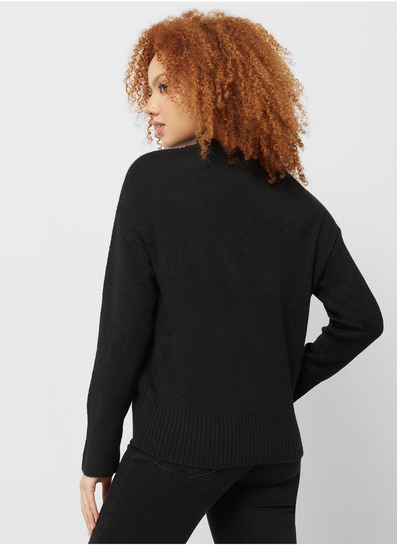 Jacqueline de Yong - Crew Neck Knitted Sweater - Image 1