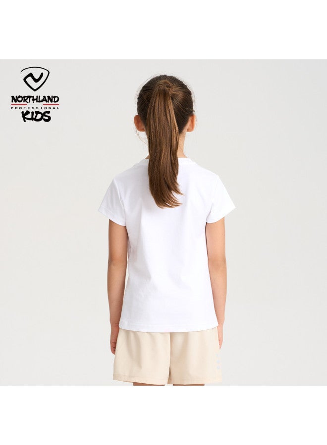 NorthLand Kids' Pure Cotton Short Sleeve T-shirt Girls' Sport Casual Top - Image 4