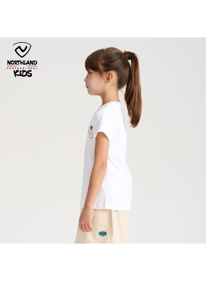 NorthLand Kids' Pure Cotton Short Sleeve T-shirt Girls' Sport Casual Top - Image 3