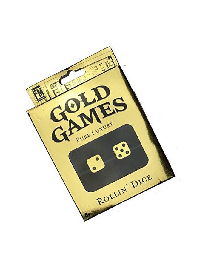 Fotorama - Gold Games Gold Dice Set 2Pack Play In Style Waterresistant Luxurious Metal Alloy Great Addition To Any Game Or Dice Collection Perfect Novelty Gift - Image 1