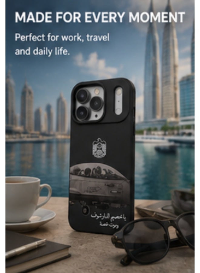 غطاء هاتف بتصميم طائرة مقاتلة وشعار الإمارات العربية المتحدة بلمسة نهائية غير لامعة ومضادة للبصمات - Image 4