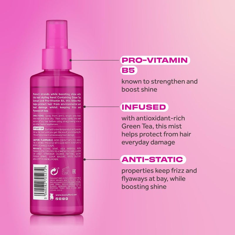 Lee Stafford Heat Protectant Hair Spray | Styling Collection - Best Thermal Defense Shine Mist for Daily Use, Frizz Control with Protection, Flat Iron & Blow Dry Safe, Hydrating, 6.7 Fl Oz - Image 3