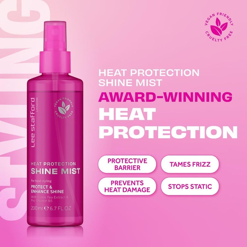 Lee Stafford Heat Protectant Hair Spray | Styling Collection - Best Thermal Defense Shine Mist for Daily Use, Frizz Control with Protection, Flat Iron & Blow Dry Safe, Hydrating, 6.7 Fl Oz - Image 2