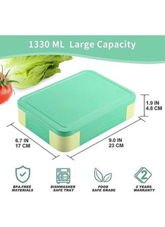 hibobi Children's Lunch Box with Compartments - Green  - Image 4