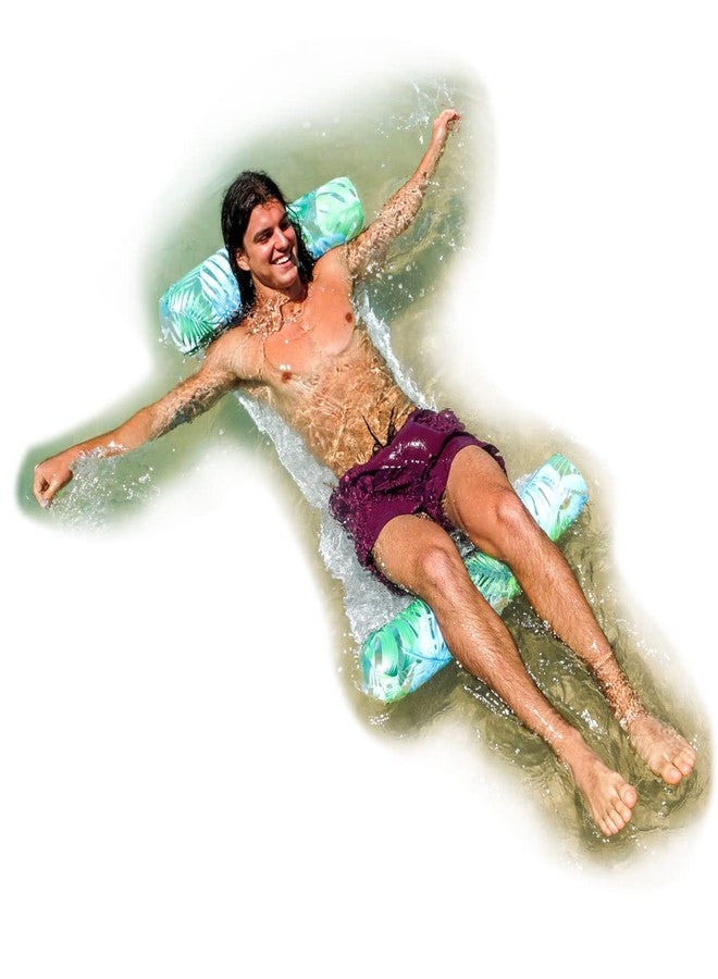 Poolcandy The Resort Collection Water Hammock with Palm Print - Stylish & Comfortable Lounging Accessory for The Pool or Beach, 4-in-1 Palm Print Hammock Pool Float - Image 4