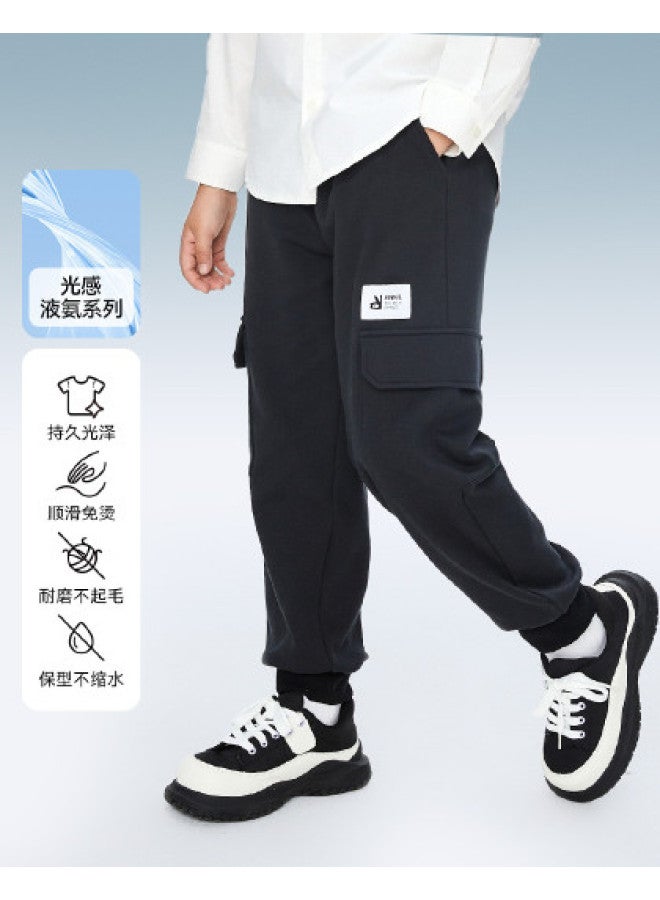 Annil Boys' High-waist Knit Pants - Spring/autumn Casual Cargo Pants With Large Pockets, Stylish And Versatile Workwear Trousers - Image 1