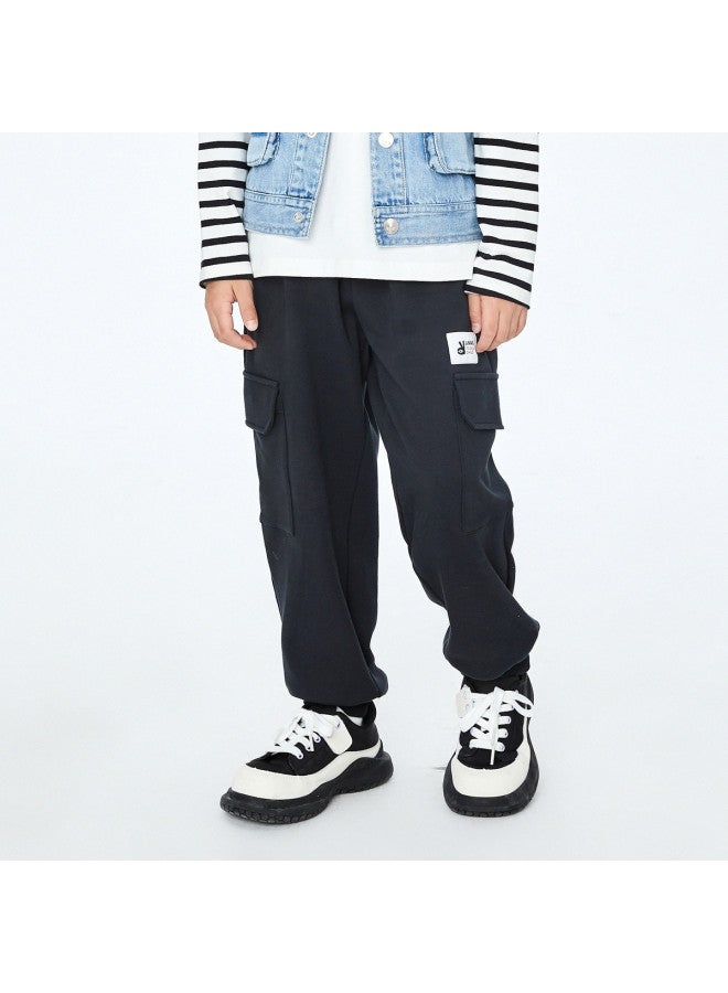 Annil Boys' High-waist Knit Pants - Spring/autumn Casual Cargo Pants With Large Pockets, Stylish And Versatile Workwear Trousers - Image 3