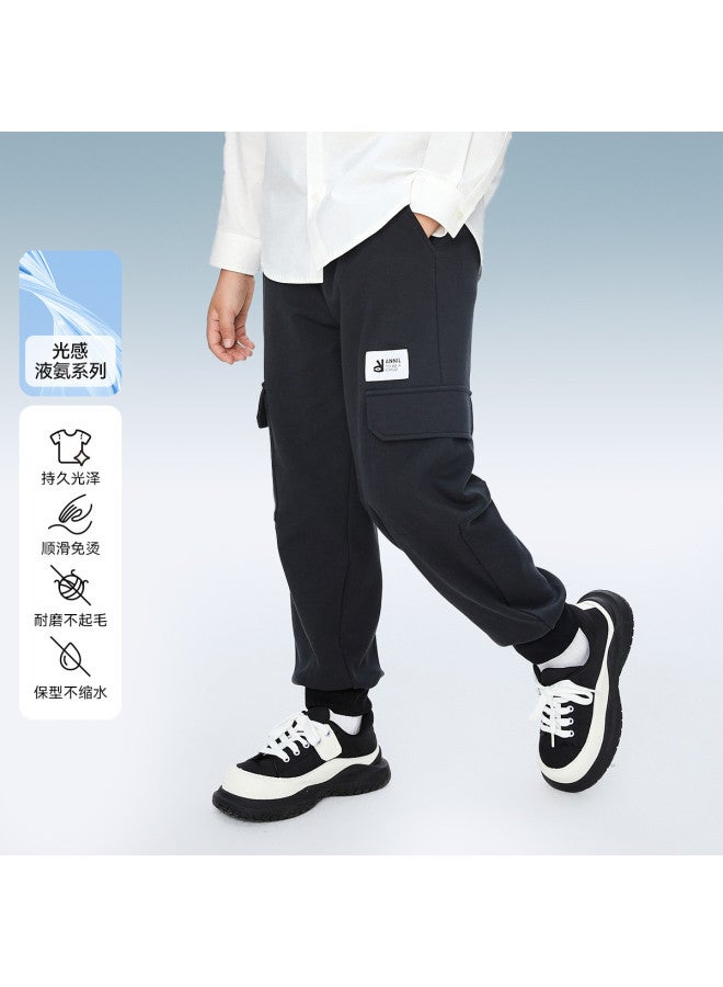 Annil Boys' High-waist Knit Pants - Spring/autumn Casual Cargo Pants With Large Pockets, Stylish And Versatile Workwear Trousers - Image 2