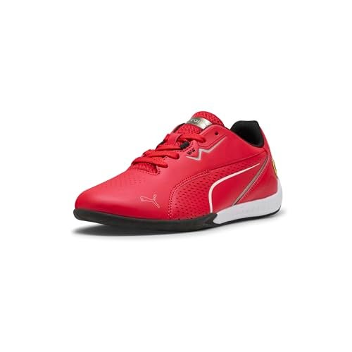 PUMA Scuderia Ferrari Drift CAT Sneaker, Rosso Corsa White, 4 US Unisex Big Kid - Image 1