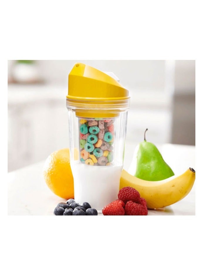 ماهمير كوب حبوب محمول بدون ملعقة أو وعاء، إنه حبوب أثناء التنقل (أصفر) - Image 4