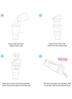 MahMir A portable cereal cup with no spoon, no bowl, it's cereal on the go ( Yellow )  - Image 2
