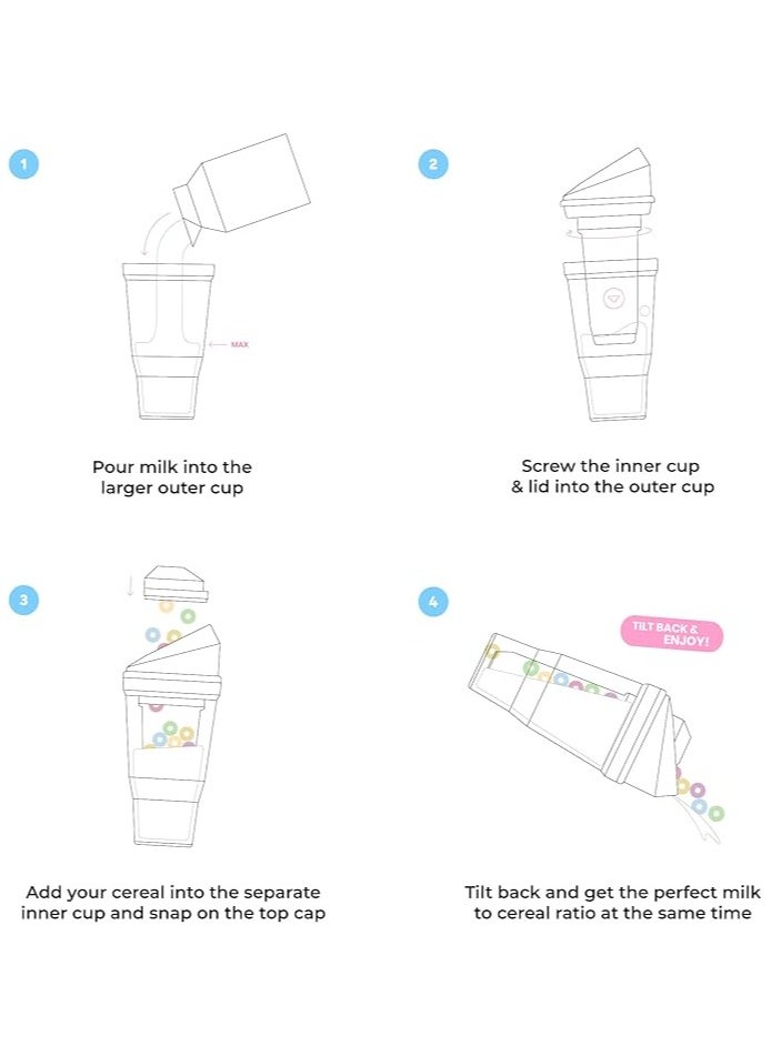 MahMir A portable cereal cup with no spoon, no bowl, it's cereal on the go ( Yellow )  - Image 2