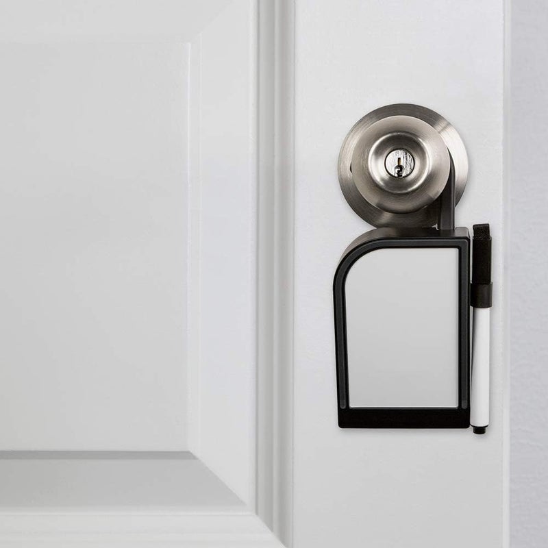 SoftTouch Hanging Doorstop with Dry Erase White Board Marker and Retractable Hook Black - Image 3
