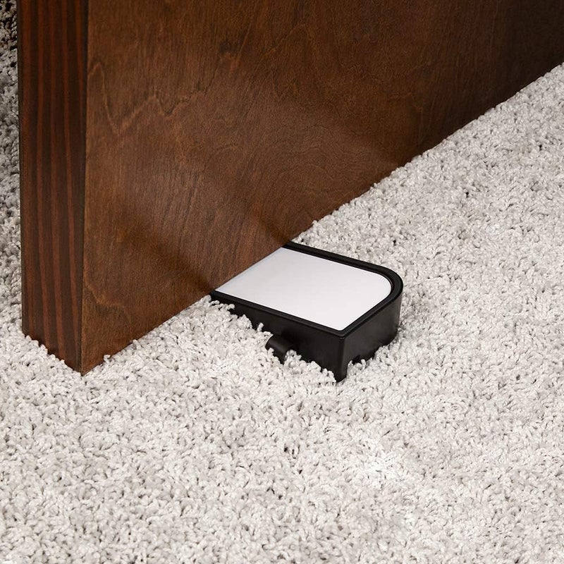 SoftTouch Hanging Doorstop with Dry Erase White Board Marker and Retractable Hook Black - Image 5