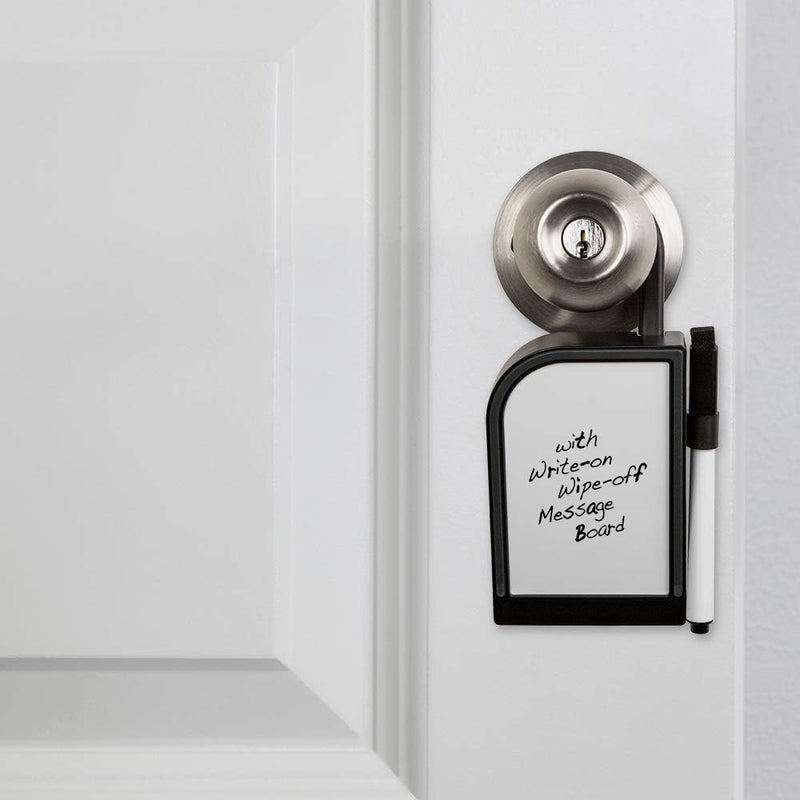 SoftTouch Hanging Doorstop with Dry Erase White Board Marker and Retractable Hook Black - Image 4