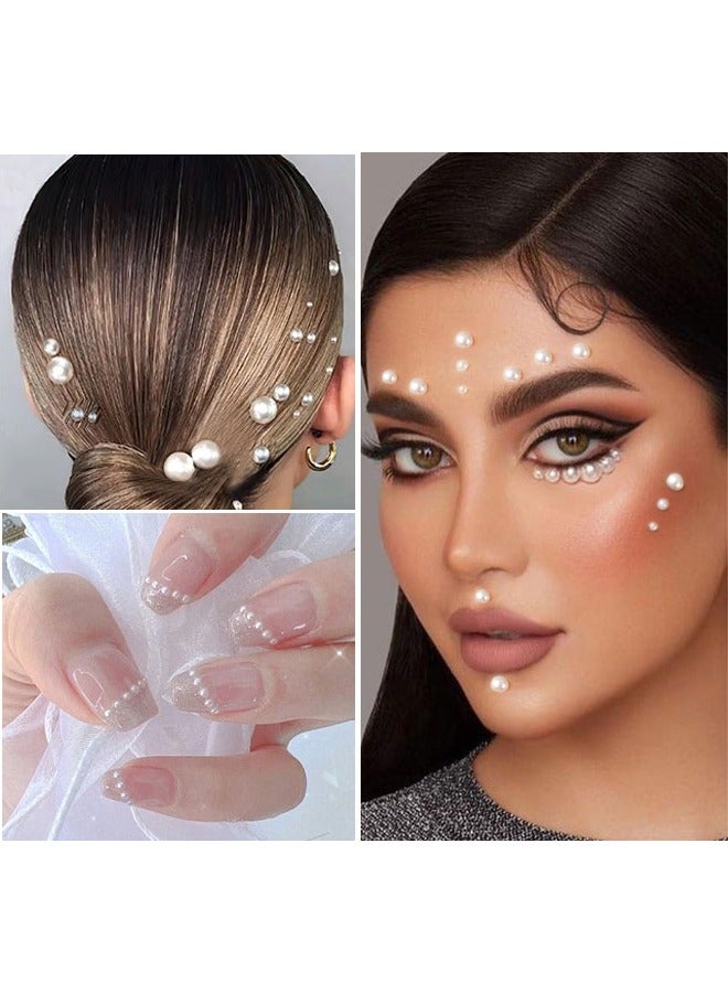 2800Pcs Self Adhesive Pearl Stickers, 4 Sheets different Size Pearls Sticker Gems for Hair, Face, Makeup, Eye, Nail, Crafts - Image 5