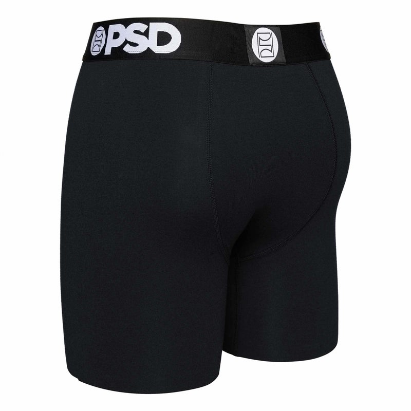 PSD Undewear Men's Black Solid Cotton Standard Length Boxer Brief 6 Pack, Multi, M - Image 4