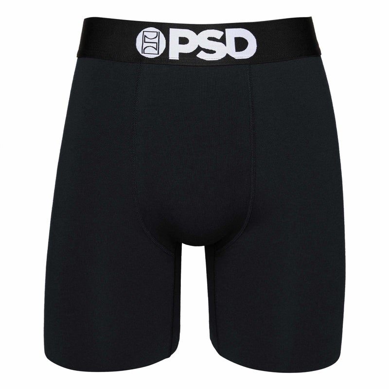 PSD Undewear Men's Black Solid Cotton Standard Length Boxer Brief 6 Pack, Multi, M - Image 3