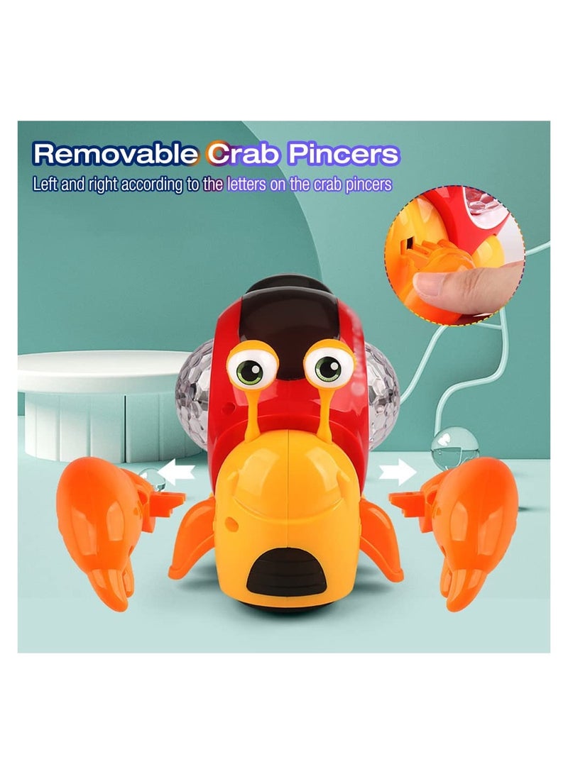 Electric Music Crab Baby Toy Crawling Crab Baby Toy With Music and Led Light Up Early Learning Educational Toys with Automatically Avoid Obstacles for Kids - Image 4