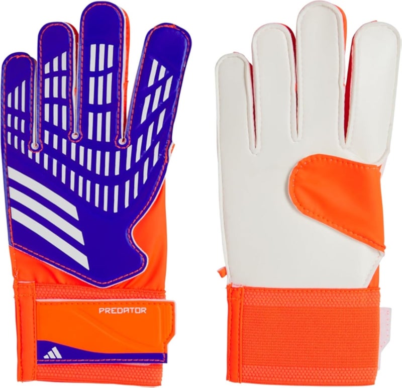 Adidas Goalkeeper Gloves (W/O Fingersave) Pred Gl Trn J Lucblu/Solred/White for Junior Boys And Girls Size 3-
