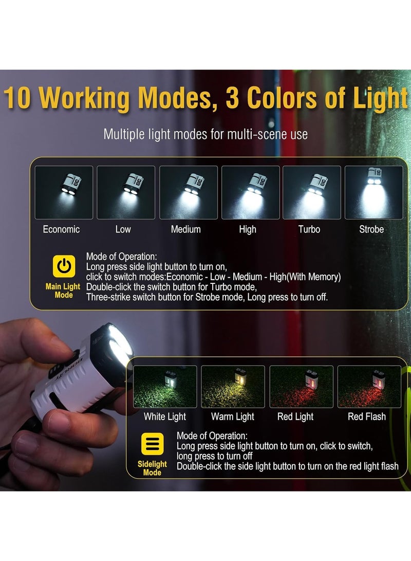 general Mini Torch 1600 Lumen Rechargeable Flashlight IP68 Waterproof Magnetic Tail Rotatable Clip 10 Modes 260m Range Compact Powerful for Camping Emergency Work - Image 5