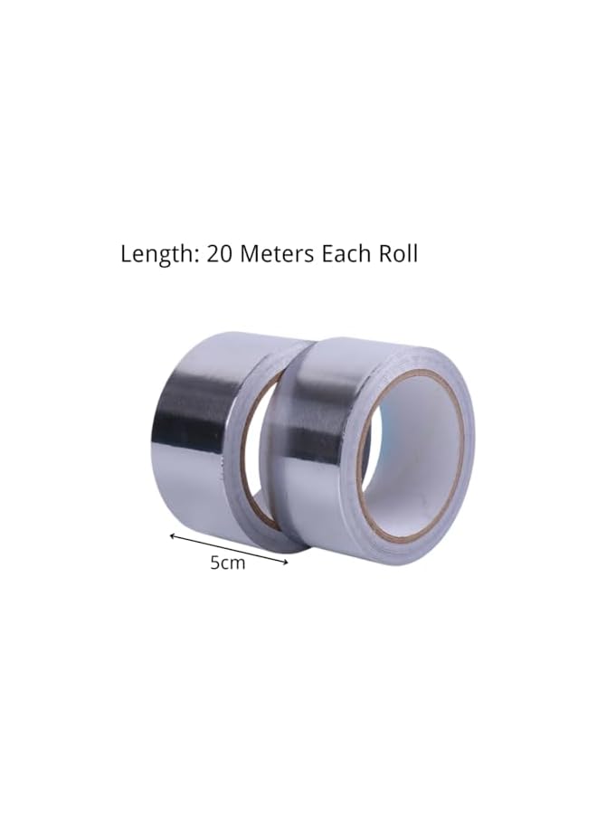 promass 2 PACK Aluminum Foil Tape, Foil Exhaust Duct Tapes Pipe Adhesive Insulation Tape for Ductwork Dryer Vents HVAC Pipe Sealing 2 Inch x 65 Feet - Image 4