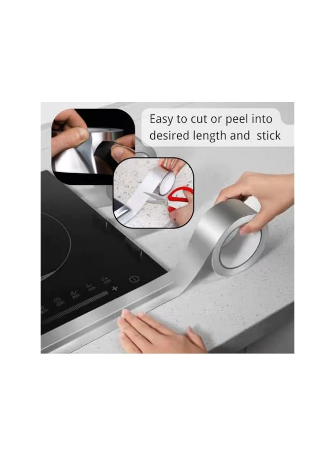 promass 2 PACK Aluminum Foil Tape, Foil Exhaust Duct Tapes Pipe Adhesive Insulation Tape for Ductwork Dryer Vents HVAC Pipe Sealing 2 Inch x 65 Feet - Image 2