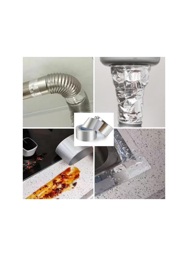 promass 2 PACK Aluminum Foil Tape, Foil Exhaust Duct Tapes Pipe Adhesive Insulation Tape for Ductwork Dryer Vents HVAC Pipe Sealing 2 Inch x 65 Feet - Image 5