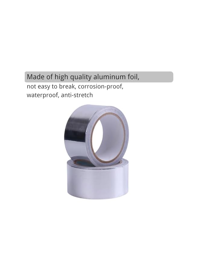 promass 2 PACK Aluminum Foil Tape, Foil Exhaust Duct Tapes Pipe Adhesive Insulation Tape for Ductwork Dryer Vents HVAC Pipe Sealing 2 Inch x 65 Feet - Image 3