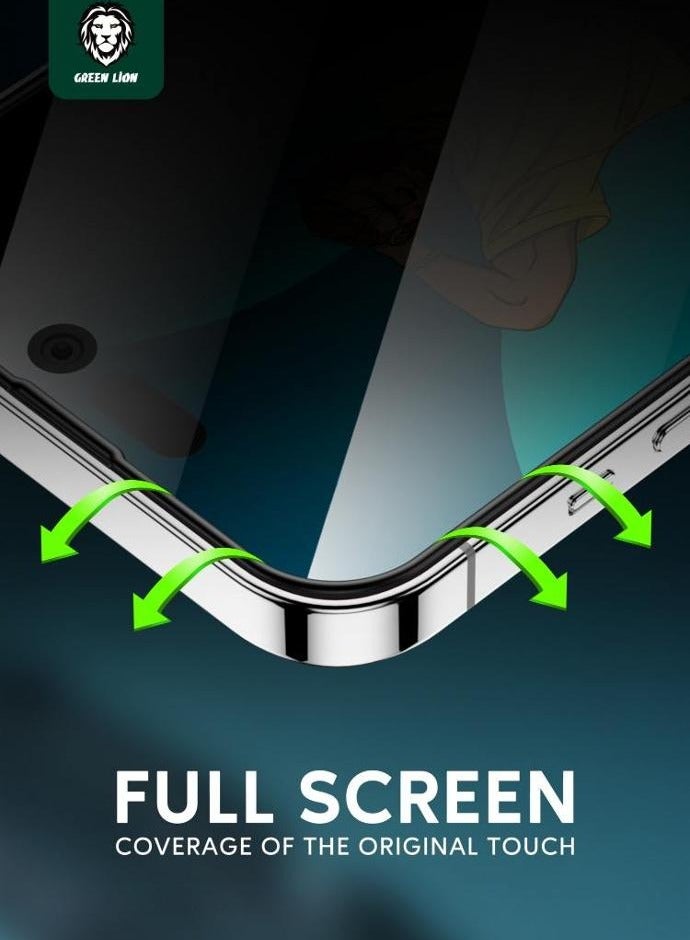 GREEN LION iPhone 14 Pro Max 6.7inch Glass 3D Silicone Privacy Screen Protector / Anti Fingerprint / Grease Resistance / Anti Scratch / Bubble Free / Blocked Side Viewing / Highly Responsive - Black Edge/Privacy - Image 4