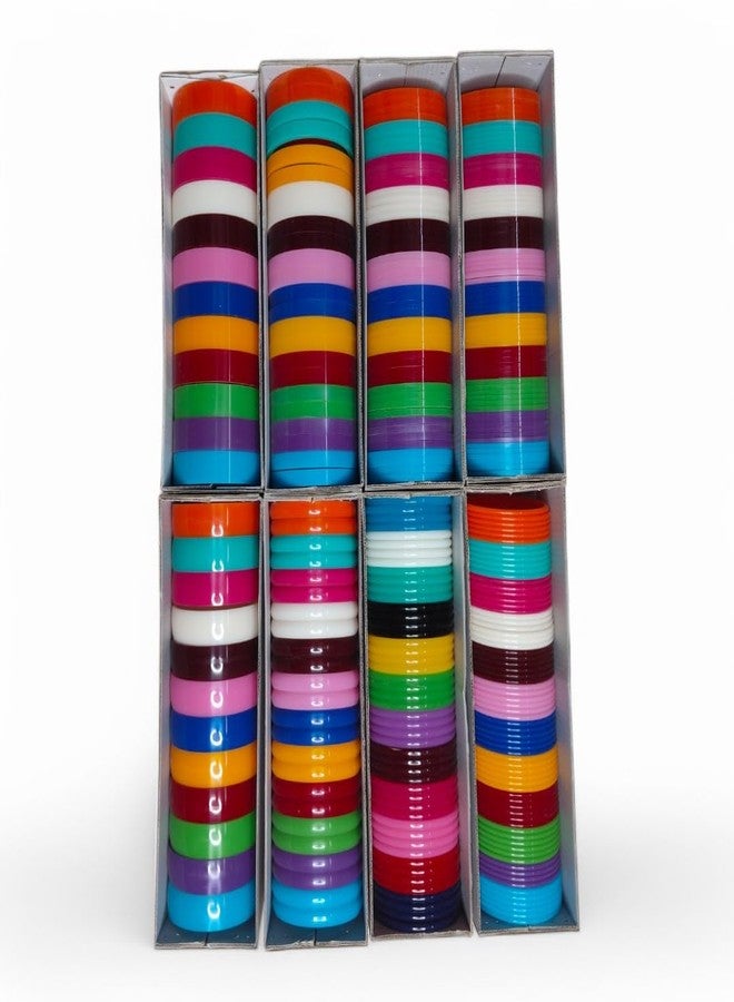 Plastic Bangle Flat and Regular 1 Cut, 2 Cut, 4 Cut and 6 Cut (312 Pcs) and Fabric Glue Cone 30 g for Silk Thread Bangle Making (2 * 6) - Image 1
