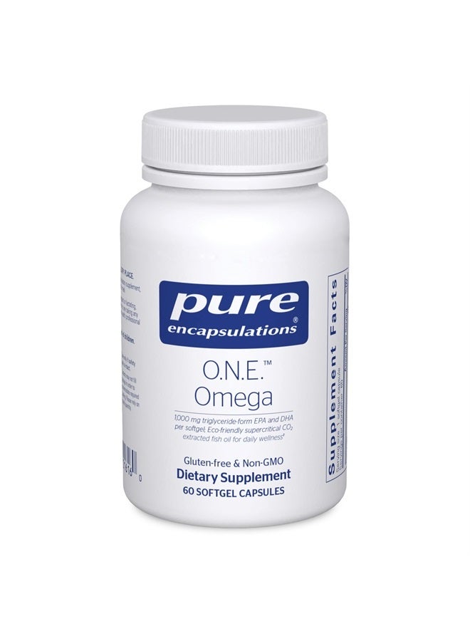 Pure Encapsulations أوميغا O.N.E. - مكمل زيت السمك لصحة القلب والمفاصل والجلد والعينين والقدرة العقلية* - تركيز زيت السمك مع EPA و DHA - 60 كبسولة جيلاتينية لينة - Image 1