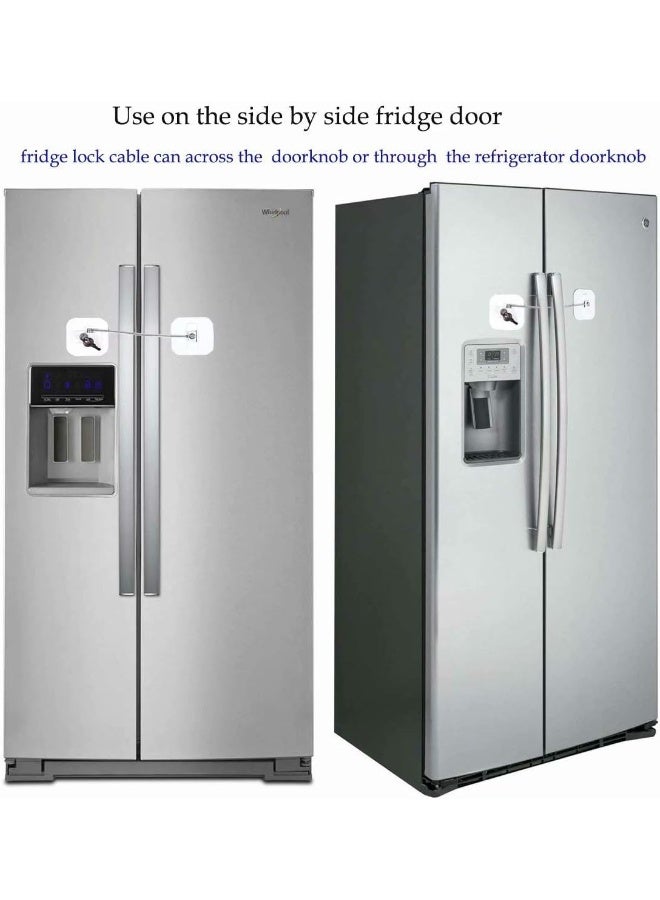 BAOWEIJD Refrigerator Locks, Fridge Lock, Freezer Lock with Key for Child Safety, Locks to Lock Fridge and Cabinets (White Fridge Lock-2Pack) - Image 5