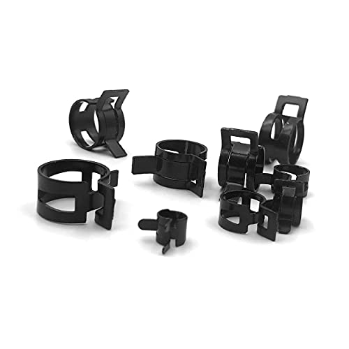 ISPINNER 80pcs Spring Band Type Fuel/Silicone Vacuum Hose Pipe Clamp, 7mm-18mm Low Pressure Air Clip Clamp 7mm 9mm 10mm 11mm 14mm 16mm 17mm 18mm (Black) - Image 4