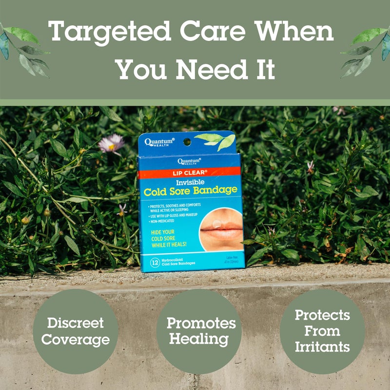 Quantum Health Lip Clear Invisible Cold Sore Patches for Lips Help Soothe Shield & Hide Cold Sores - Helps Prevent Contamination - Fever Blister Bandages for Women & Men - 12 Count - Image 3