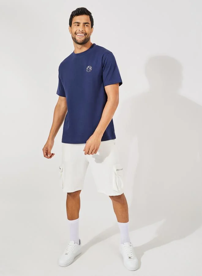 Styli Premium Interlock Mock Neck Detail Regular Fit T-Shirt