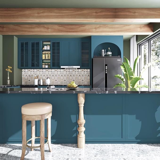 SUNBIRD Solid Matte Dark Blue Wood Peel and Stick Wallpaper Paper Decorative Self Adhesive Removable Vinyl Wall Paper Roll for Cabinets Kids Bedroom (24 X 60 Inch) - Image 3