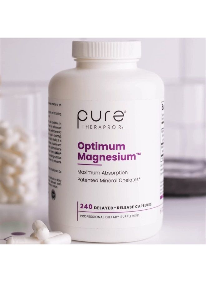 Pure Therapro Rx Optimum Magnesium - 240 Delayed Release Veg Caps | 250mg Elemental TRAACS Magnesium Lysyl Glycinate Chelate & Albion DiMagnesium Malate | Formulated for Enhanced Absorption | Non GMO | Lab Tested - Image 4