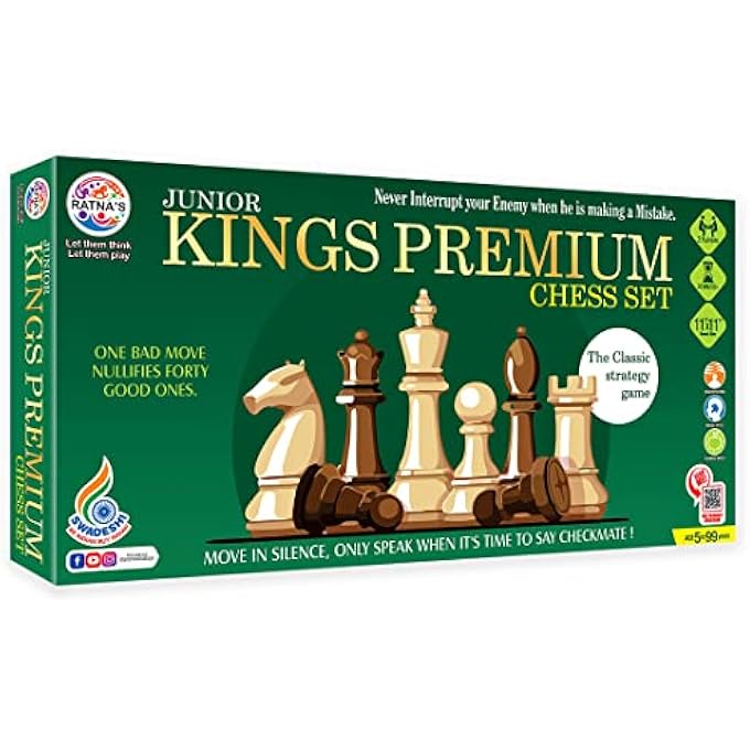 RATNA'S Strategy Game Junior Kings Premium Chess Board Set for Kids with Logical and Strong Mind to Enhance Their Logical Thinking and Concentration - Image 1
