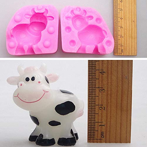 HiParty 3D Mini Cow Candle Molds, Dairy Cattle Silicone Soap Mold Chocolate Fondant DIY Craft Crayon Melt Clay Mold Farm Animal Party Cake Decoration - Image 2