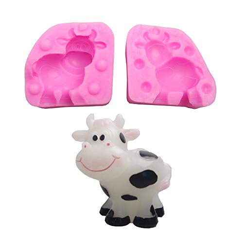 HiParty 3D Mini Cow Candle Molds, Dairy Cattle Silicone Soap Mold Chocolate Fondant DIY Craft Crayon Melt Clay Mold Farm Animal Party Cake Decoration - Image 1