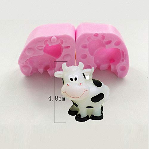 HiParty 3D Mini Cow Candle Molds, Dairy Cattle Silicone Soap Mold Chocolate Fondant DIY Craft Crayon Melt Clay Mold Farm Animal Party Cake Decoration - Image 4