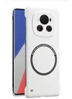 erorex Magnetic Frameless Case Compatible With Honor Magic 6 Pro 5G Matte Hard Pc Wireless Charging Cover For Magic 6 Pro Fundas White 