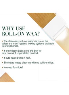 Clean + Easy Large (Leg) Sensitive Roll-On Wax Refill, For Hygienic Facial And Body Hair Removal Treatment, Great for Sensitive Skin, Ideal for All Skin and Hair Types, 3-Pack 