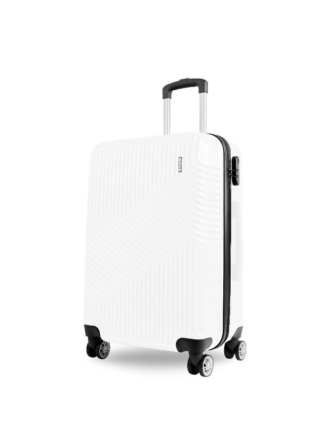 ريفلكشين حقيبة سفر بعجلات دوارة مقاس  بوصة من مادة ، خفيفة الوزن، معتمدة من شركات الطيران، لون أبيض - Image 1