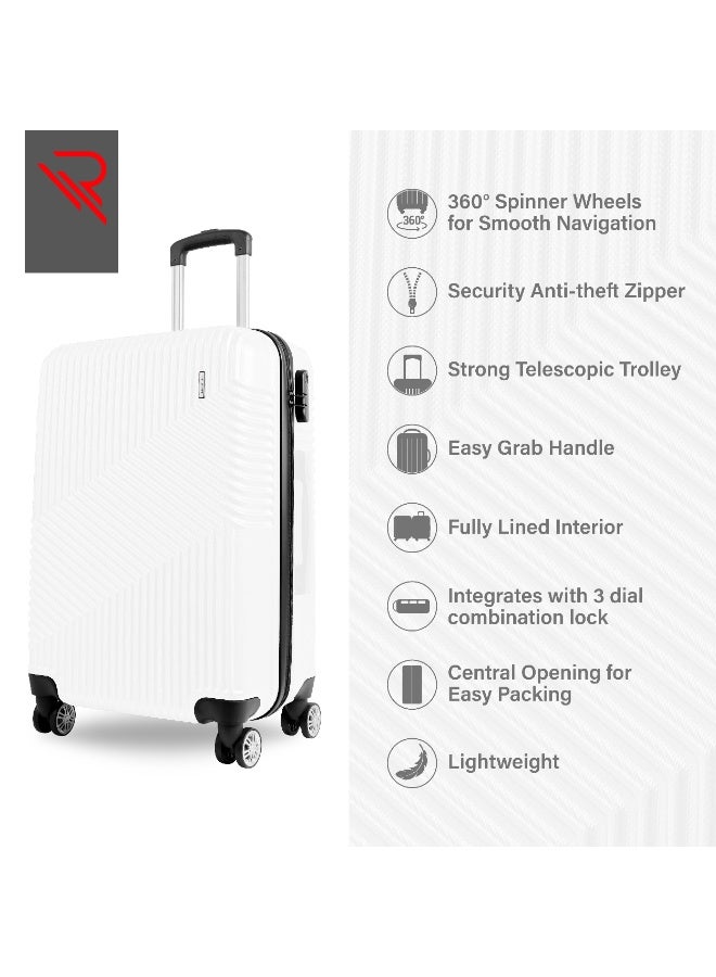 ريفلكشين حقيبة سفر بعجلات دوارة مقاس  بوصة من مادة ، خفيفة الوزن، معتمدة من شركات الطيران، لون أبيض - Image 4