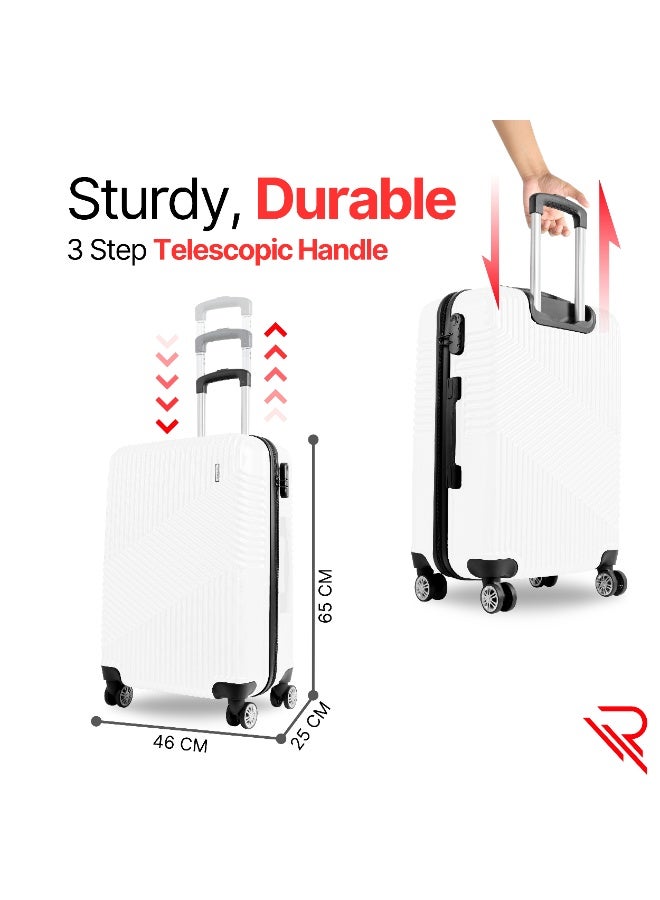 ريفلكشين حقيبة سفر بعجلات دوارة مقاس  بوصة من مادة ، خفيفة الوزن، معتمدة من شركات الطيران، لون أبيض - Image 5